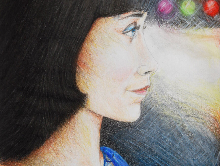 Colored pencils on paper